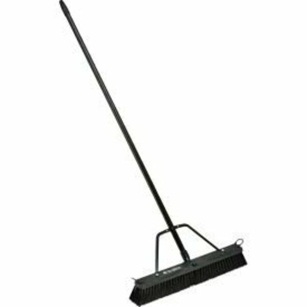 Global Equipment GEC&#153; 24" Push Broom W/ Plastic Block & Steel Handle, Fine Sweep 5622x1 +311201+334200